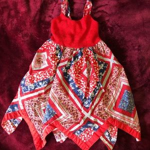 3T girls red white and blue summer dress